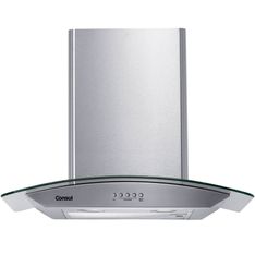 Coifa de Parede Consul 60 cm Inox 4 bocas com design em vidro e aviso lavar filtro