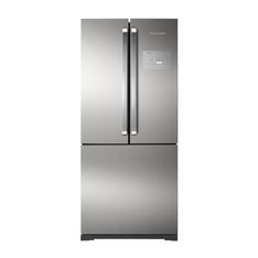 Geladeira Brastemp Frost Free Side Inverse 540 litros cor Inox com Ice Maker - BRO80AK