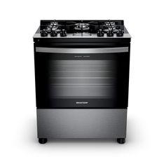 Fogão Brastemp 5 Bocas Cor Inox Com Mesa de Vidro, Turbo Chama e Timer - BFS5XAR