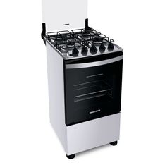 Fogão Brastemp 4 Bocas Branco com Dupla Chama e Grades Individuais - BFO4EBB